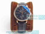 Replica IWC Portuguese V2 Black Chronograph Dial Black Leather Strap Watch